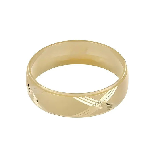 Beveled gold ring with matte finish