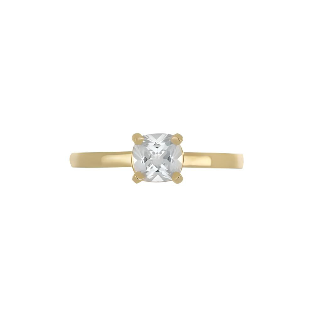 Gold solitaire ring with large zirconia