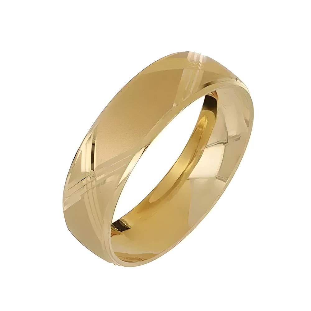 Beveled gold ring with matte finish