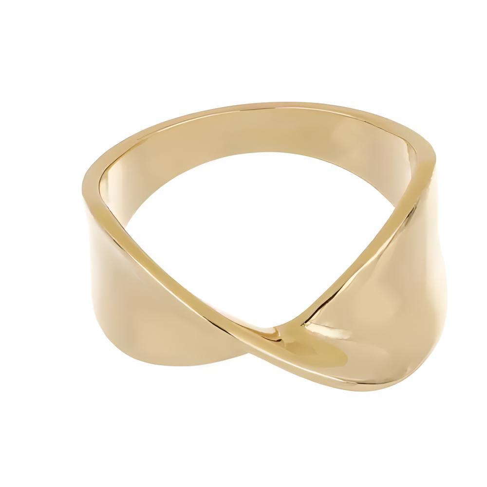 Gold bow-shaped ring