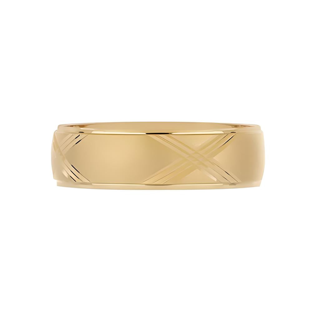 Beveled gold ring with matte finish