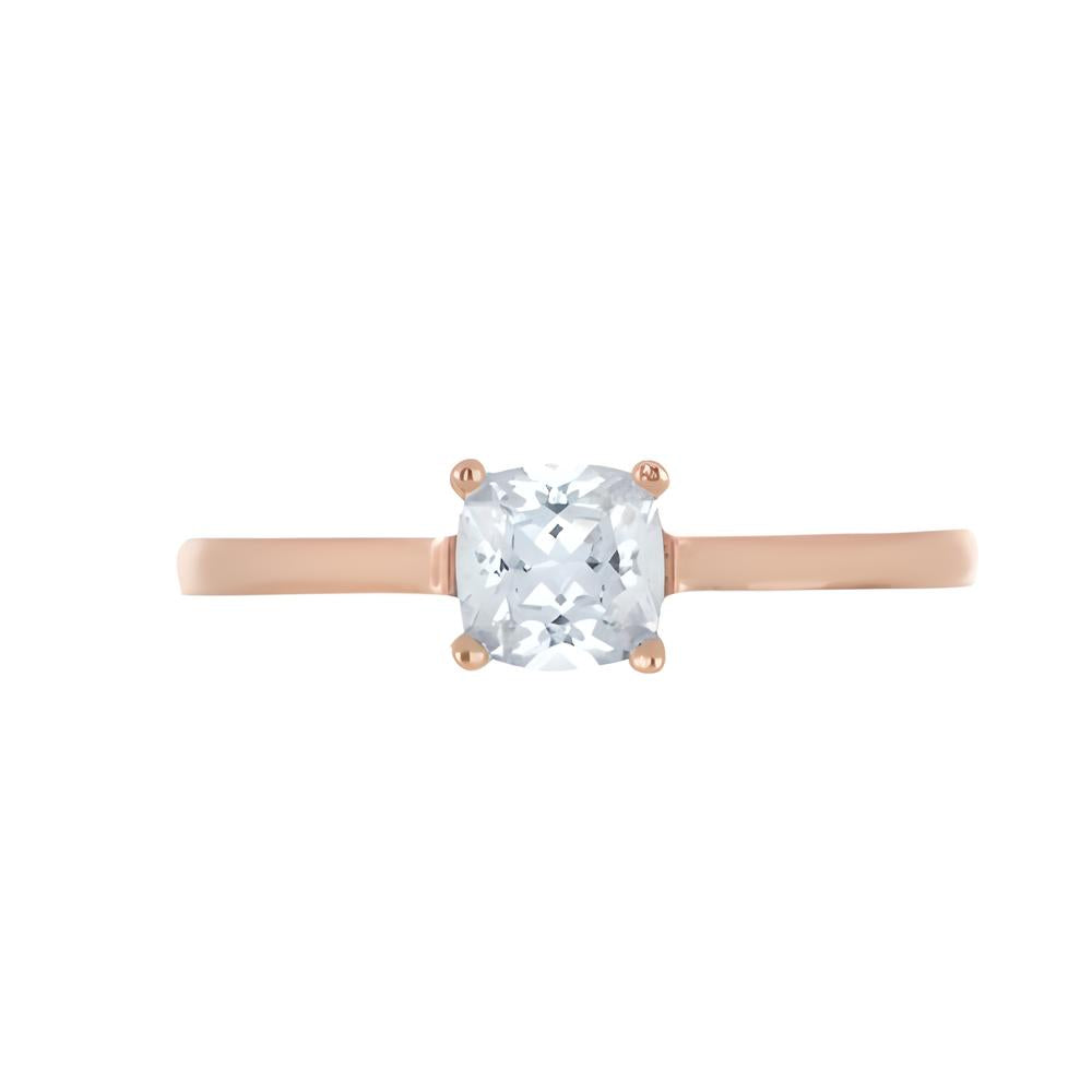 Rose gold solitaire ring with large zirconia